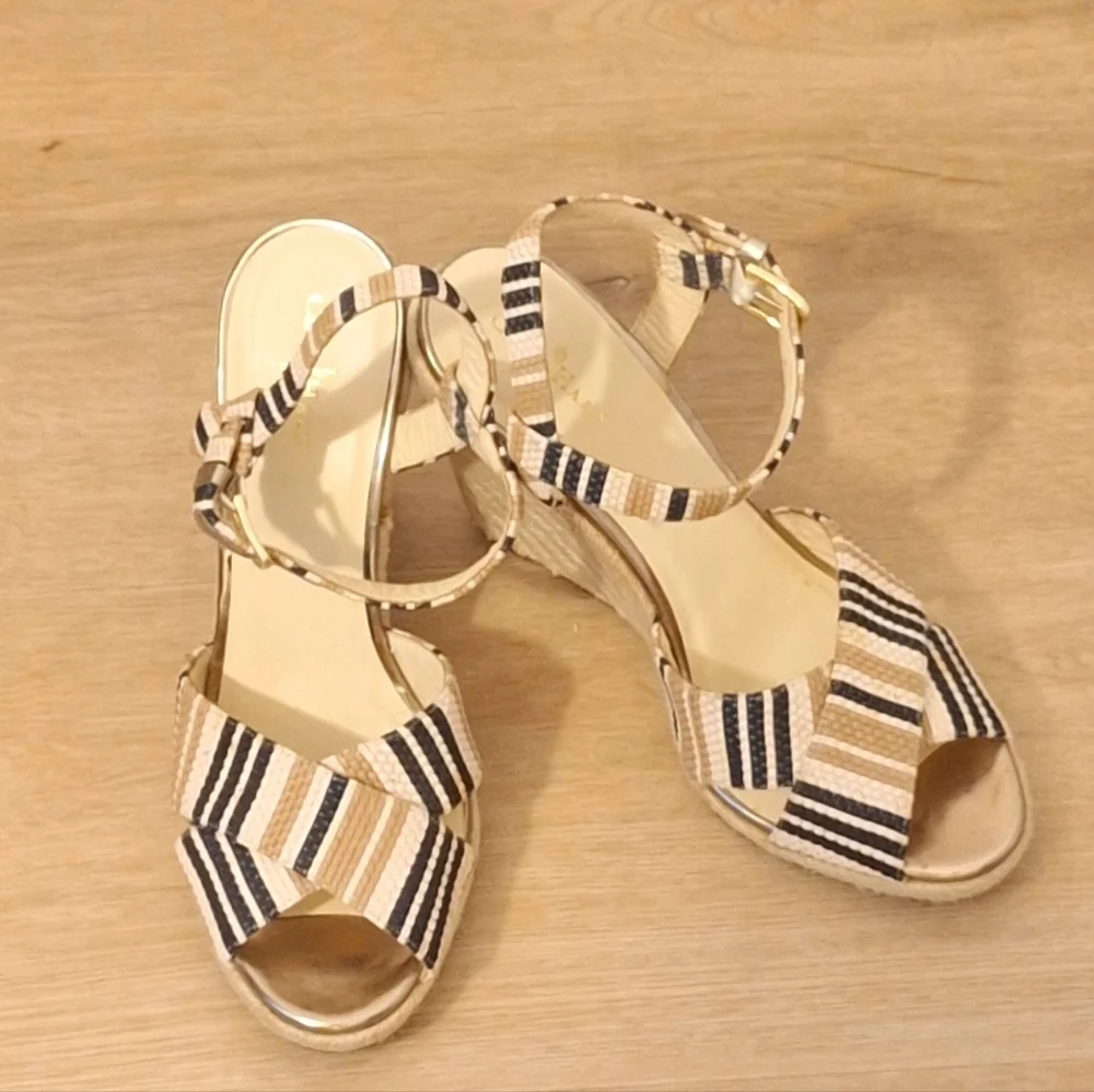 Cole‎ Haan Hart Striped Wedge Sandals